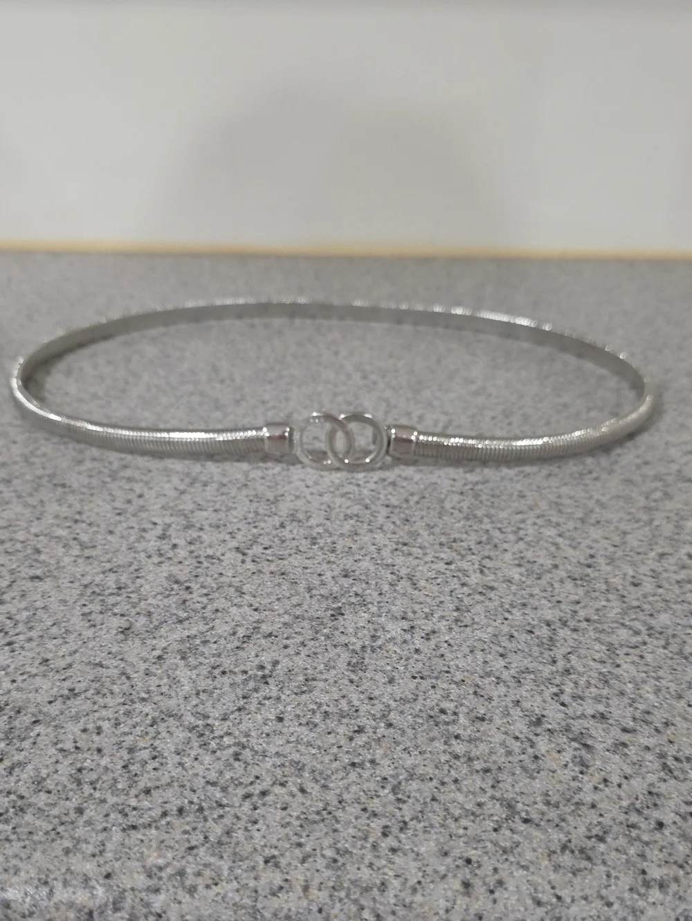 Vince Camuto Silver Interlocking Circle Snake Chain Belt
